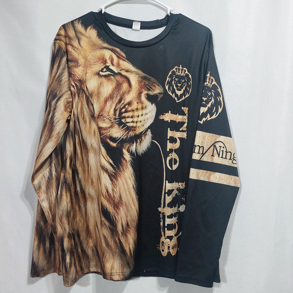 The Lion‎ King Mens Long Sleeve T-Shirt Large Stretch Casual Fashion Silky Feel